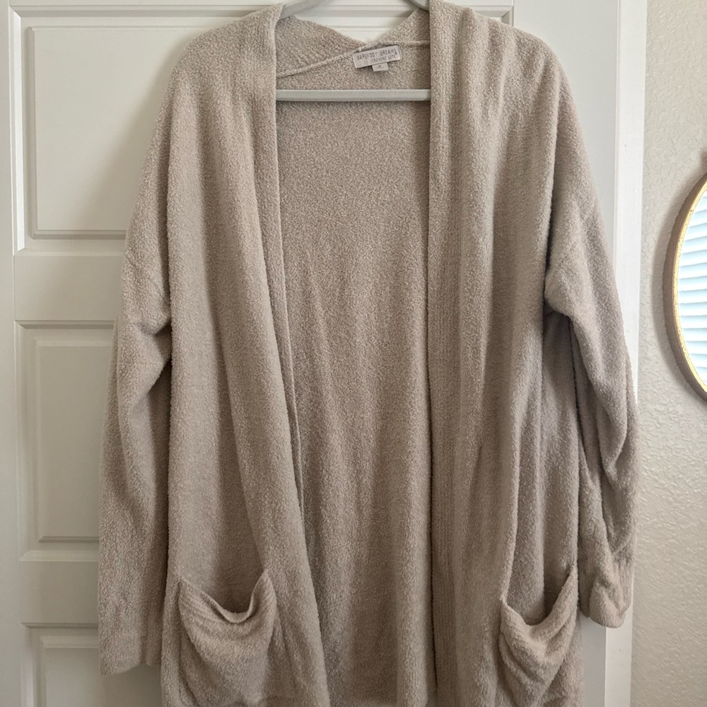 Cozy Beige Open-Front Sweater
